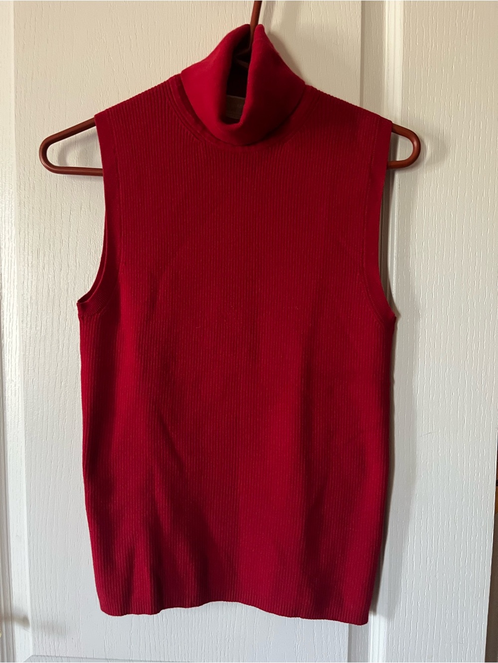 Michael Kors Sleeveless Turtleneck Tank - Red